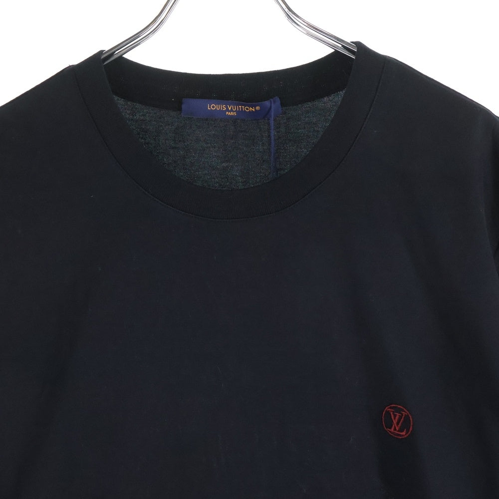 LOUIS VUITTON(ルイヴィトン) 24SS サークル スモールロゴ刺繍 半袖Tシャツ ブラック RM241Q JC8 HAY50W