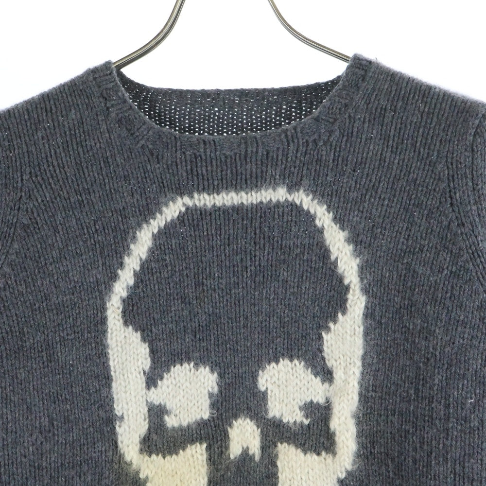 lucien pellat-finet(ルシアンペラフィネ) スカル ウール ニット セーター グレー