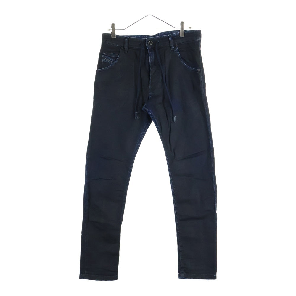 DIESEL(ディーゼル) KROOLEY CB-NE ペイント加工 ドローコード ストレッチ デニムパンツ ブラック