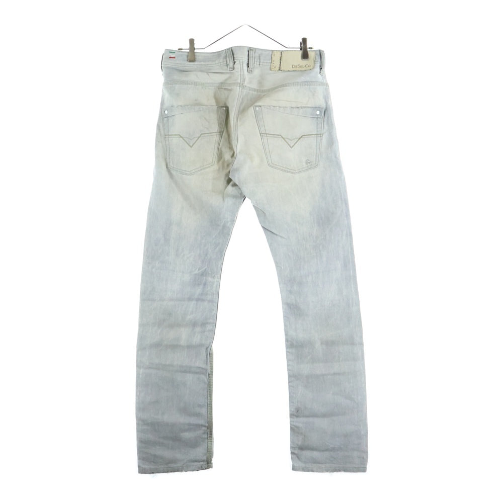 DIESEL(ディーゼル) デニム ジップフライ ジョグパンツ インディゴ グレー KROOLEY L.32
