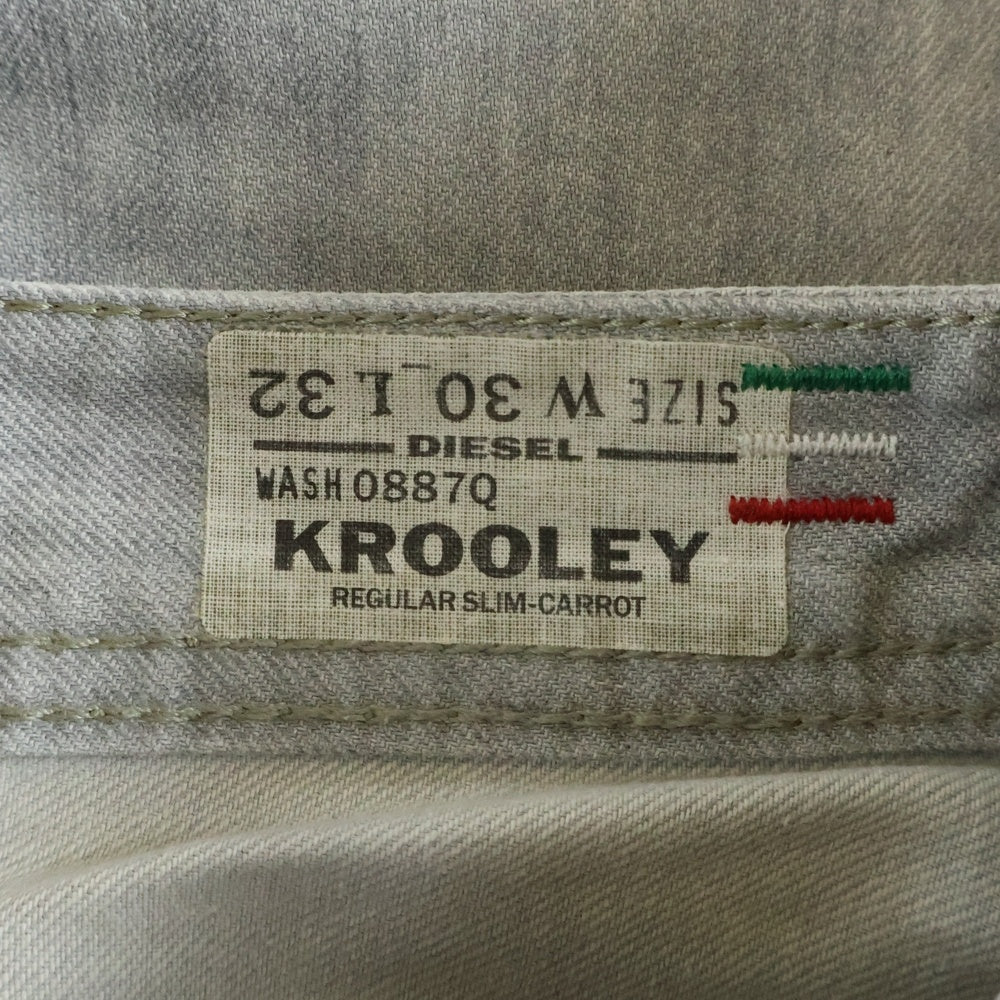 DIESEL(ディーゼル) デニム ジップフライ ジョグパンツ インディゴ グレー KROOLEY L.32