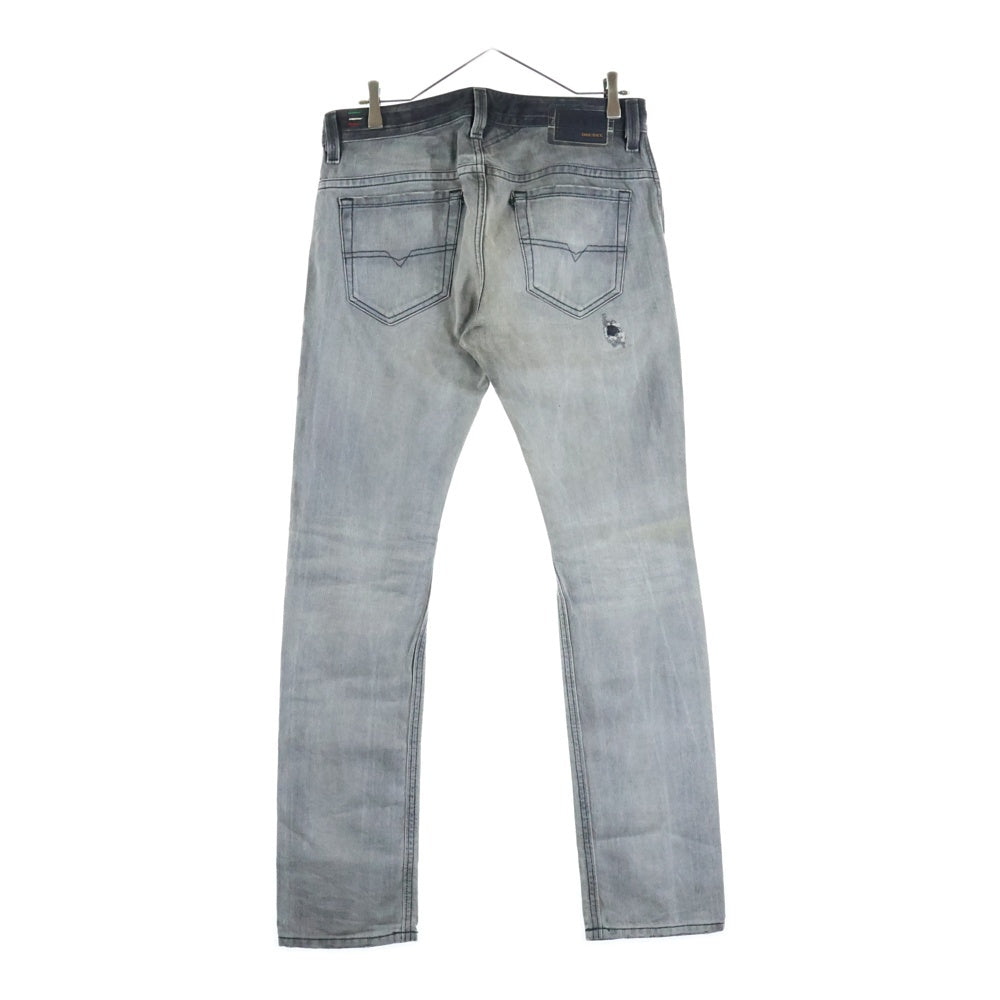 DIESEL(ディーゼル) THAVAR L.30 ダメージ加工 ストレッチ スキニーデニムパンツ ブラック 0837E