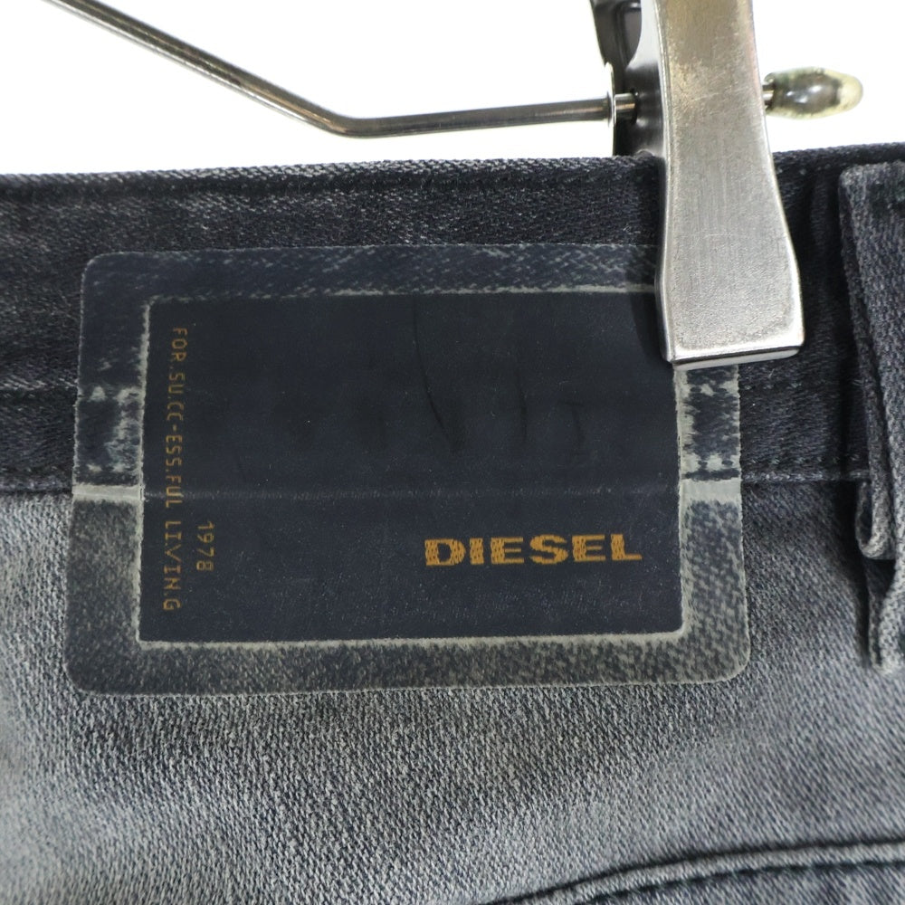 DIESEL(ディーゼル) THAVAR L.30 ダメージ加工 ストレッチ スキニーデニムパンツ ブラック 0837E