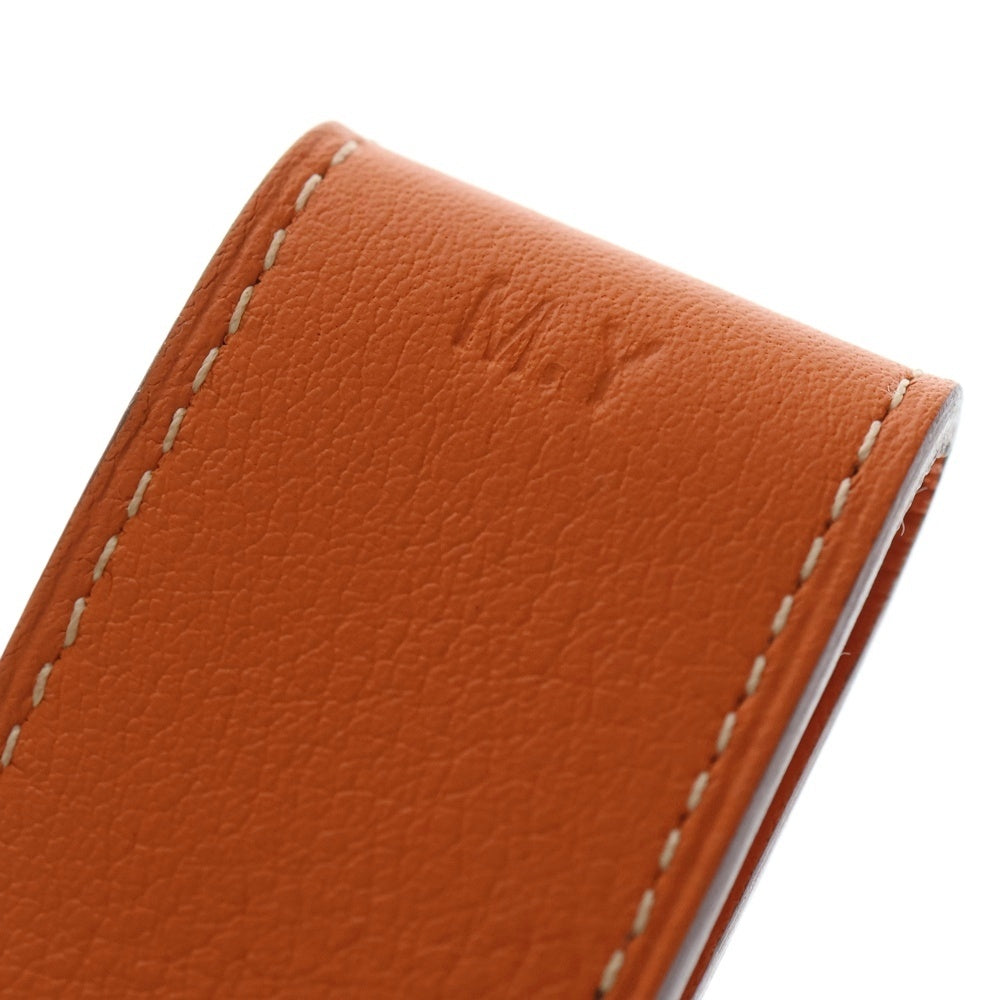 HERMES(エルメス) アット H スイフト トリヨンクレマンス レザー ブックマーカー マネークリップ セット オレンジ/ブルー レディース