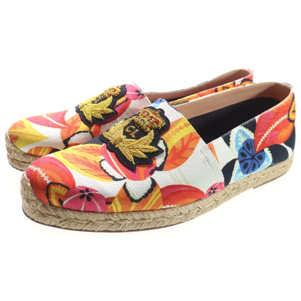 CHRISTIAN LOUBOUTIN(クリスチャンルブタン) ALFREDO FLAT PONY クラウン刺繍 エスパドリーユ スリッポン ローカットシューズ マルチ