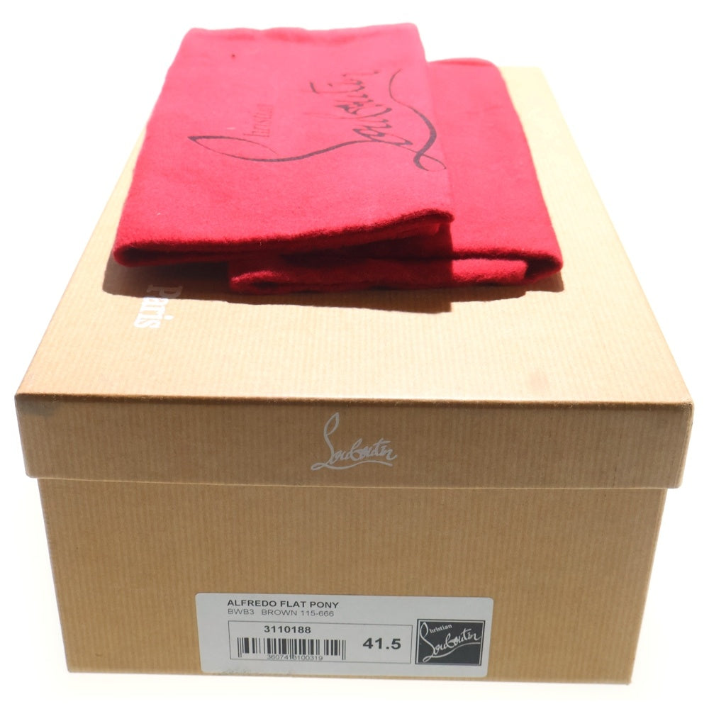 CHRISTIAN LOUBOUTIN(クリスチャンルブタン) ALFREDO FLAT PONY クラウン刺繍 エスパドリーユ スリッポン ローカットシューズ マルチ