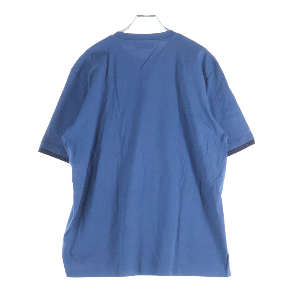 HERMES(エルメス) サドルステッチ クルーネック半袖Tシャツ ネイビー