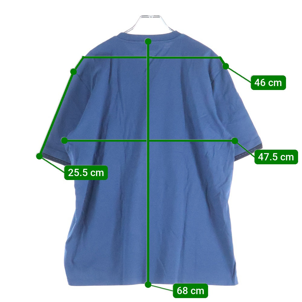 HERMES(エルメス) サドルステッチ クルーネック半袖Tシャツ ネイビー