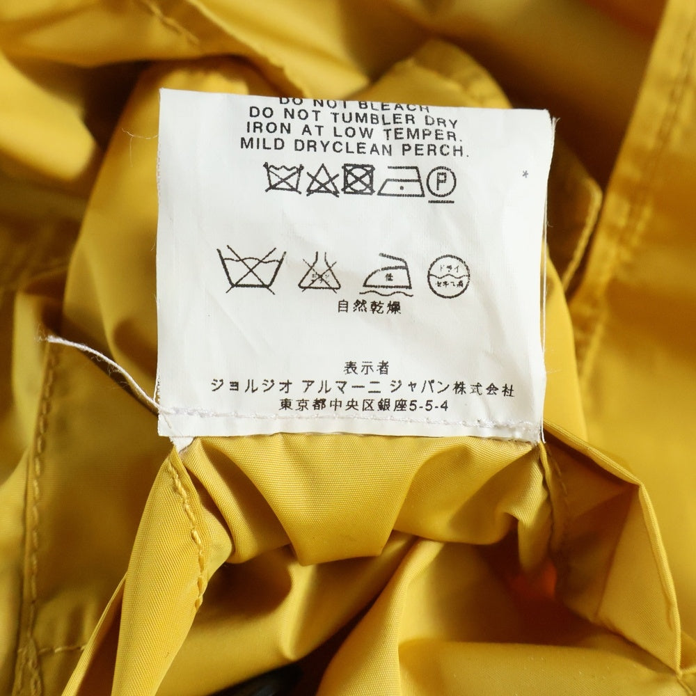 EMPORIO ARMANI(エンポリオアルマーニ) DAVID LINE Nylon Coat デビットライン ベルト付き ナイロンコート イエロー J1L170