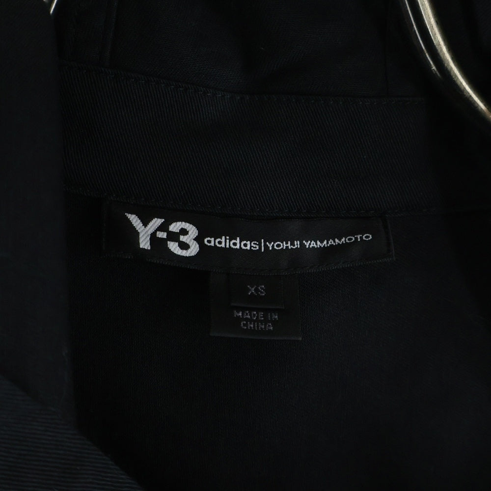 Y-3(ワイスリー) GABARDINE HOODED SHIRT 3ライン モッズコート ブラック FJ0473