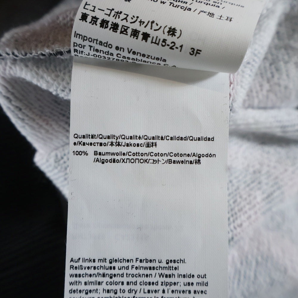 HUGO BOSS(ヒューゴボス) ロゴ総柄 ハーフジップ スウェットトレーナー レッド/ブラック