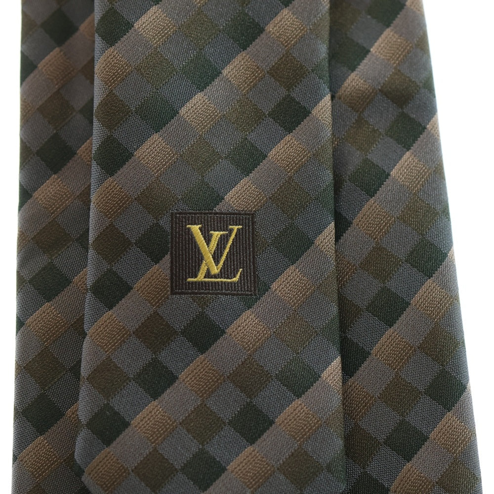 LOUIS VUITTON(ルイヴィトン) ダミエストライプ シルクネクタイ グレー/グリーン