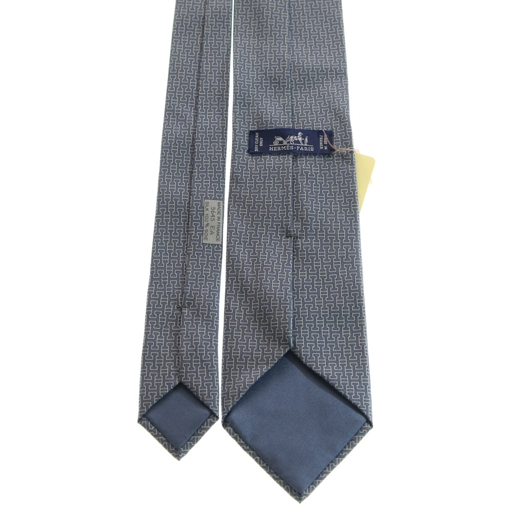 新品・未使用　HERMES グレー ネクタイ HERMES(エルメス) FACONNEE H ロゴ シルクネクタイ グレー