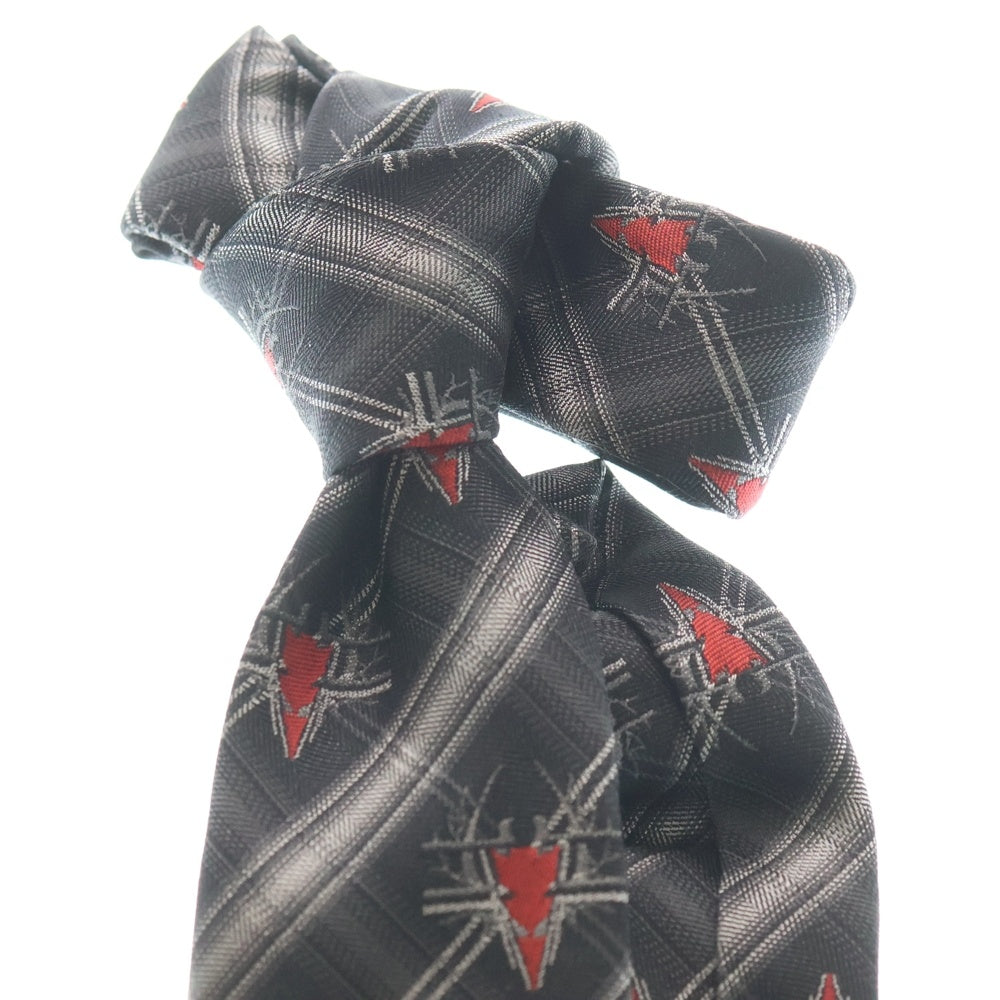 GIVENCHY(ジバンシィ) チェック スパイラル シルク ネクタイ グレー/レッド