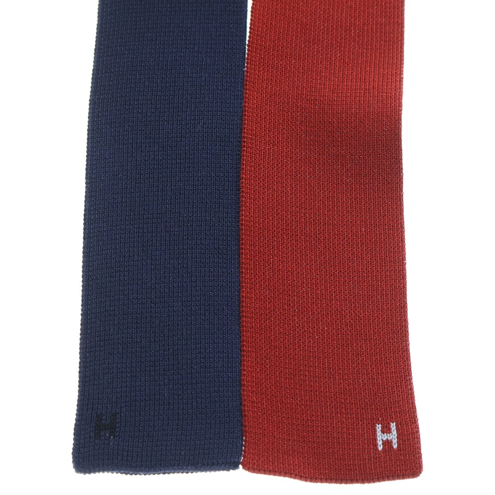 HERMES(エルメス) キャトルタン ニットネクタイ ホワイト/レッド/ネイビー レディース