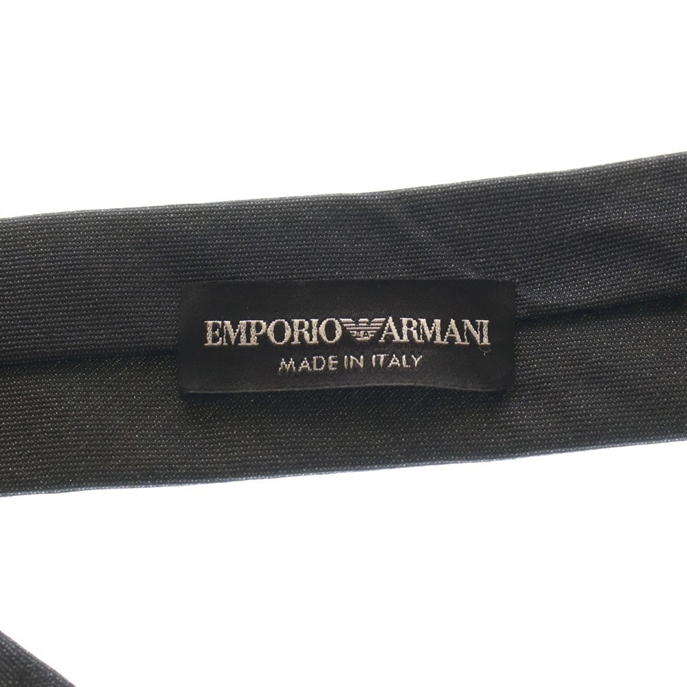 EMPORIO ARMANI(エンポリオアルマーニ) ナイロン混 プレーン シルク ネクタイ ブラック