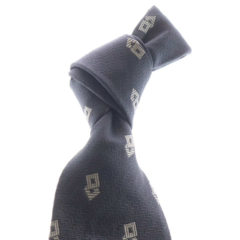 ARMANI COLLEZIONI(アルマーニ コレツィオーニ) スクエア ヘリンボーン シルク ネクタイ グレー