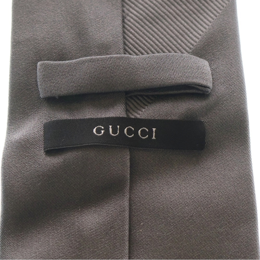 GUCCI(グッチ) プレーン シルク ネクタイ グレー
