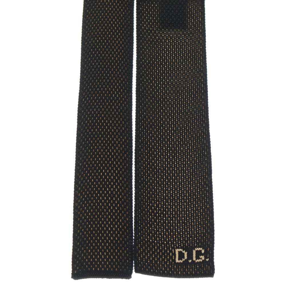 DOLCE & GABBANA(ドルチェアンドガッバーナ) D.G. ニット シルク ネクタイ ブラック/アイボリー