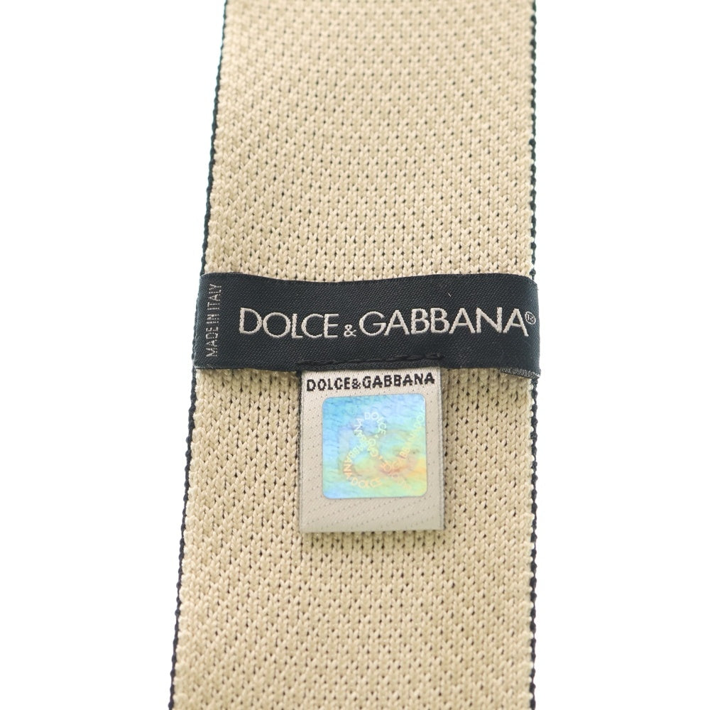 DOLCE & GABBANA(ドルチェアンドガッバーナ) D.G. ニット シルク ネクタイ ブラック/アイボリー