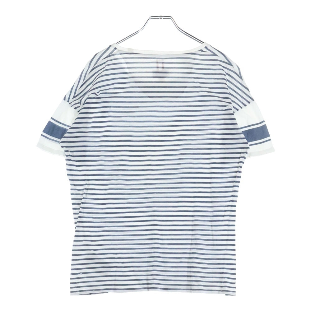 DIESEL(ディーゼル) ラウンドネック ボーダー 半袖Tシャツ ホワイト/ブルー