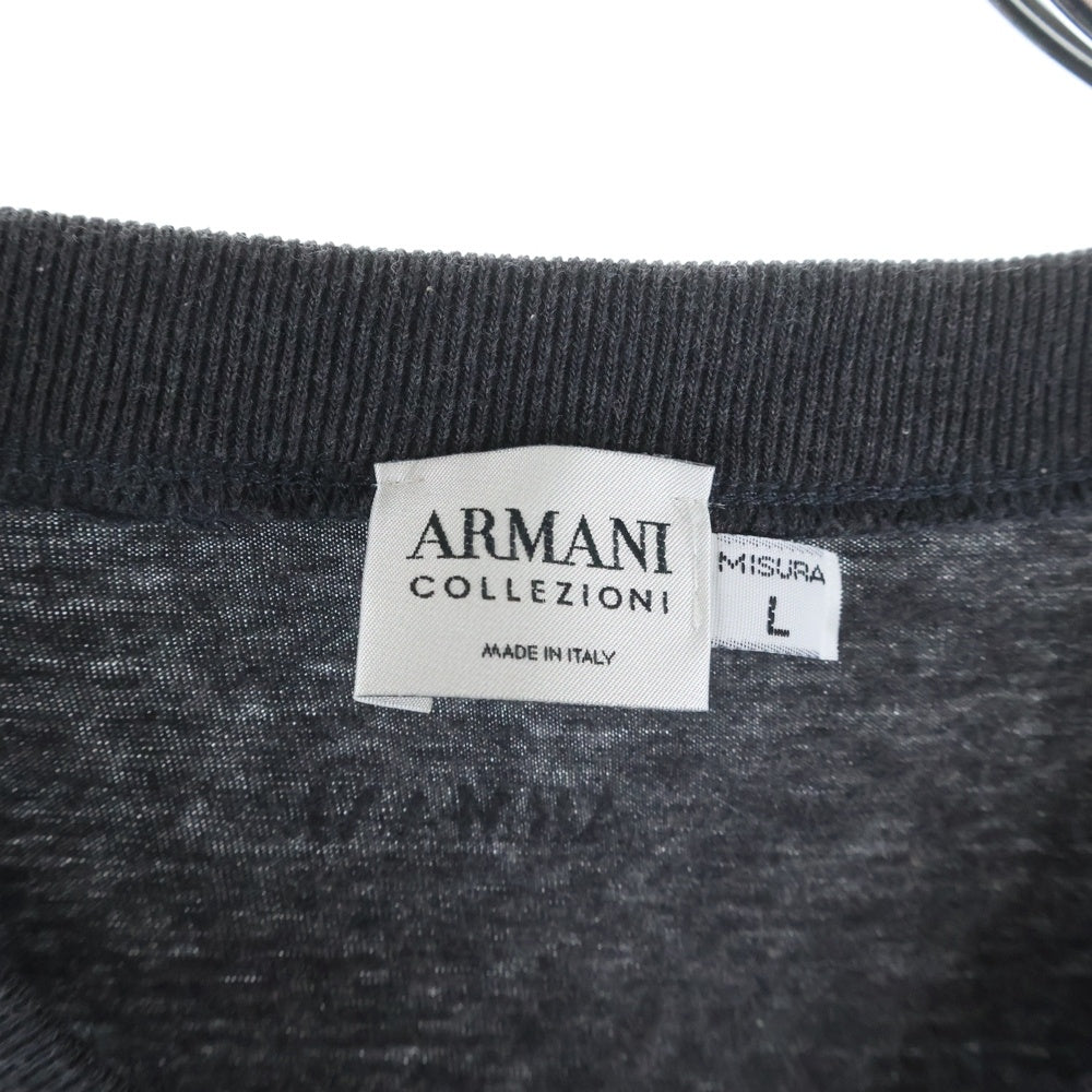ARMANI COLLEZIONI(アルマーニ コレツィオーニ) Vネック コットン 半袖Tシャツ カットソー ブラック