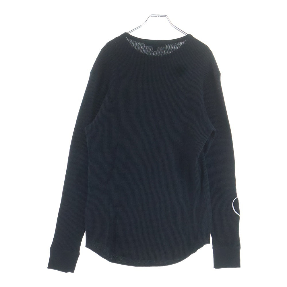 STUD MUFFIN(スタッド マフィン) FUCK OFF PATCH THERMAL L/S TEE ファックオフ ハートパッチ サーマル 長袖Tシャツ ブラック 224-02502