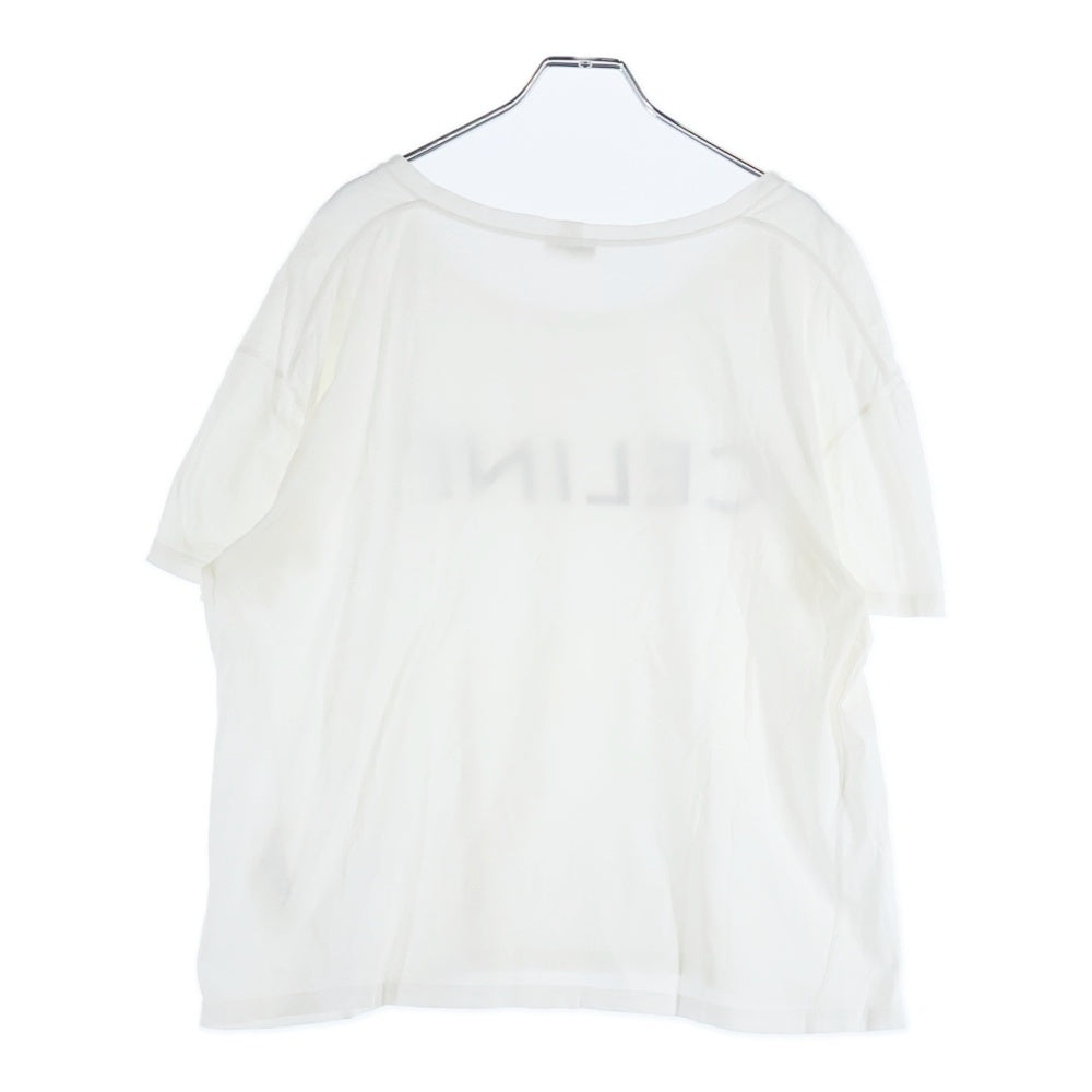 CELINE(セリーヌ) フロントロゴプリント クルーネック 半袖Tシャツ カットソー ホワイト X008370E
