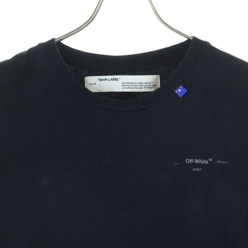 OFF-WHITE(オフホワイト) 19SS BACKBONE S/S SLIM TEE バックボーン ロゴプリント クルーネック 半袖Tシャツ カットソー ブラック OMAA027E19185001