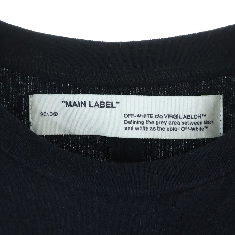 OFF-WHITE(オフホワイト) 19SS BACKBONE S/S SLIM TEE バックボーン ロゴプリント クルーネック 半袖Tシャツ カットソー ブラック OMAA027E19185001