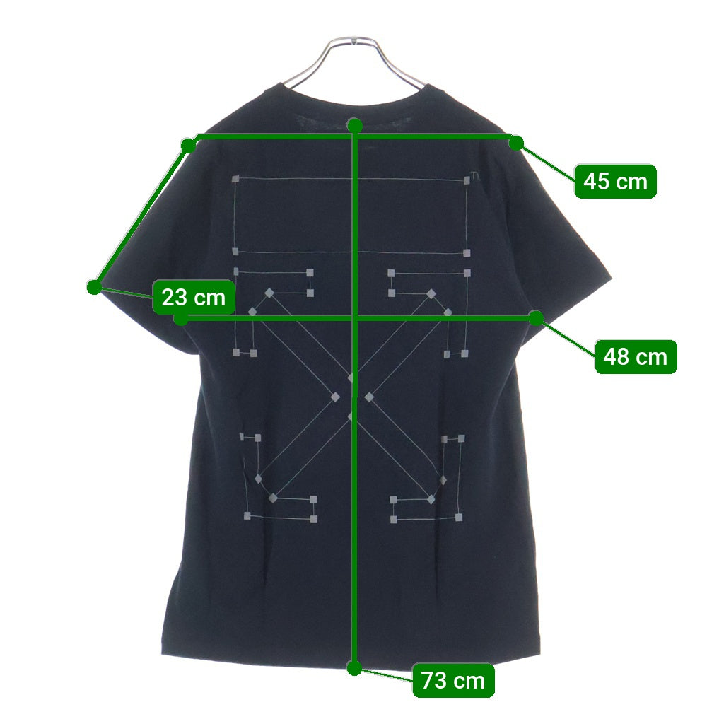 OFF-WHITE(オフホワイト) 19SS BACKBONE S/S SLIM TEE バックボーン ロゴプリント クルーネック 半袖Tシャツ カットソー ブラック OMAA027E19185001