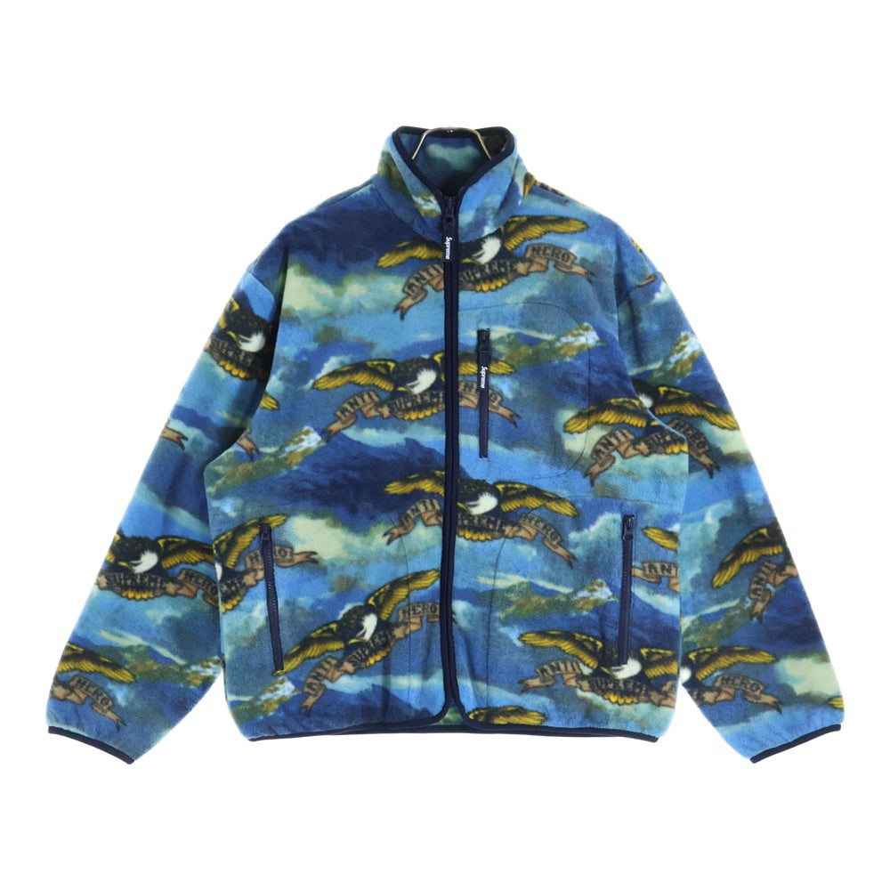 SUPREME(シュプリーム) 25AW ×ANTIHERO Fleece Jacket アンタイヒーロー 総柄 フリースジャケット ブルー