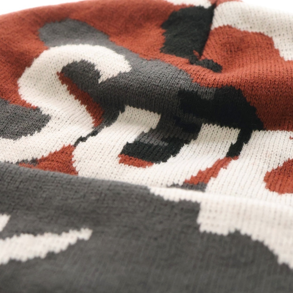 SUPREME(シュプリーム) 25AW Camo Big Logo Beanie カモ ビッグロゴ ビーニー ニット帽 帽子 レッド/グレー