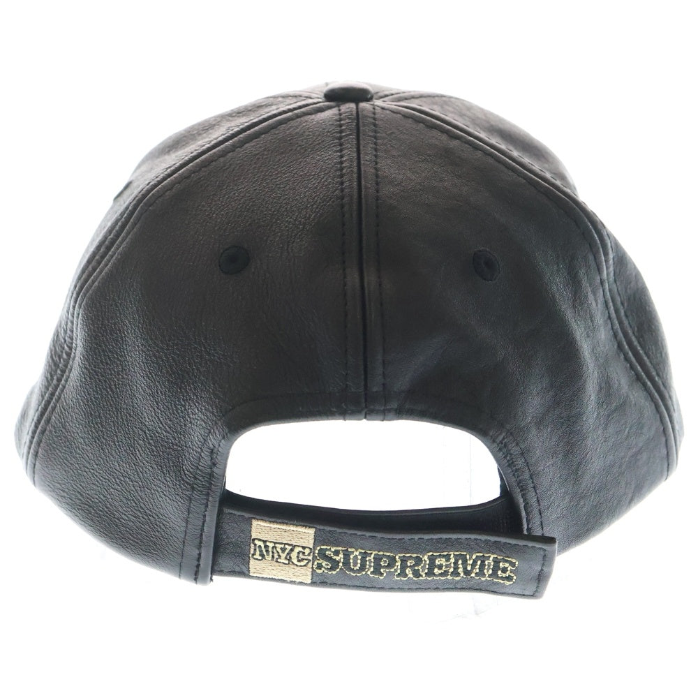 SUPREME(シュプリーム) 25AW New York Leather 6-Panel ニューヨーク レザー 6パネル キャップ 帽子 ブラック