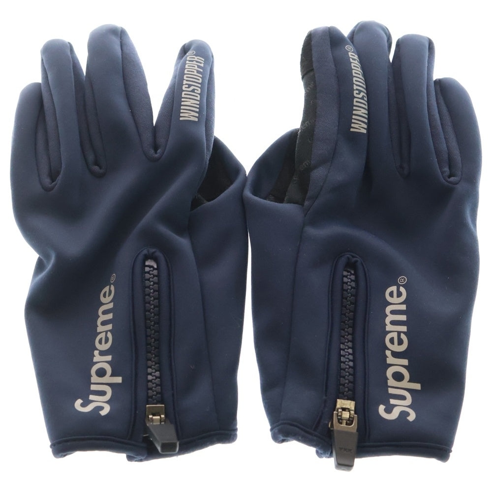 SUPREME(シュプリーム) WINDSTOPPER Zip Gloves ウィンドストッパー ジップ グローブ 手袋 ネイビー