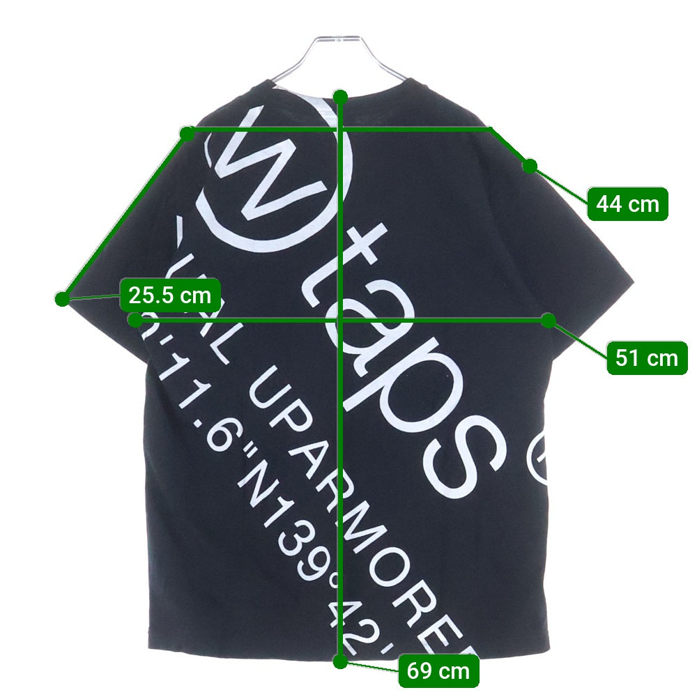 WTAPS(ダブルタップス) 25SS DOT SIGHT/SS/COTTON ドットサイト プリント クルーネック半袖Tシャツ カットソー ブラック 251ATDT-STM05S