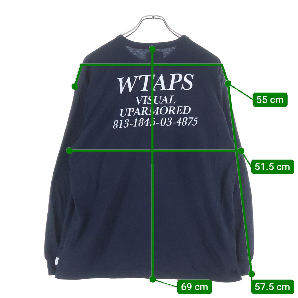 WTAPS(ダブルタップス) 25AW ACADEMY/LS/CTPL アカデミーロゴ クルーネック長袖Tシャツ カットソー ブラック 252ATDT-CSM14