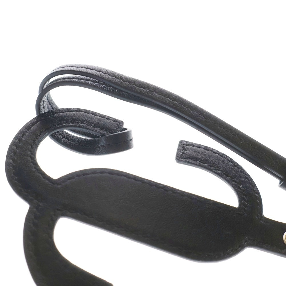 JIMMY CHOO(ジミーチュウ) ロゴ キーホルダー バッグチャーム ゴールド/ブラック