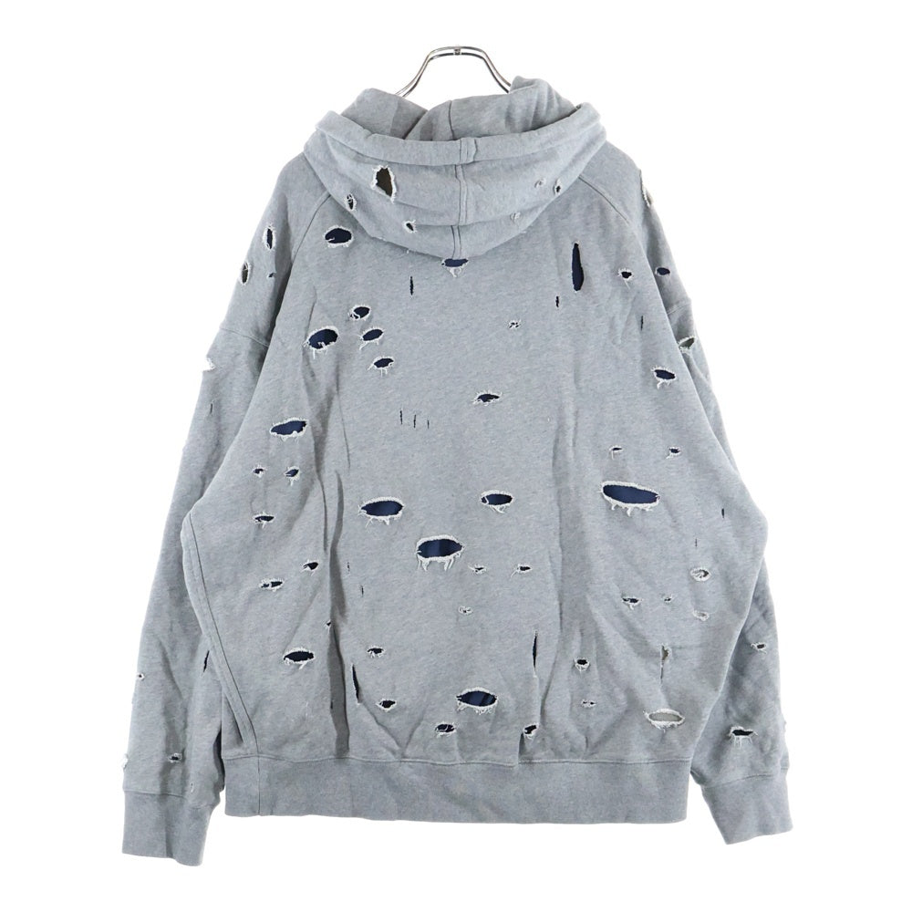 GIVENCHY(ジバンシィ) デストロイ加工 レイヤード スウェット プルオーバーパーカー グレー BMJ0JE3YK1