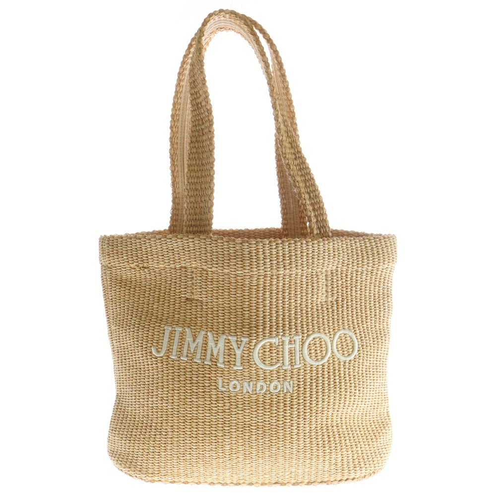 JIMMY CHOO(ジミーチュウ) ビーチ ラフィア カゴ ハンド トートバッグ ベージュ