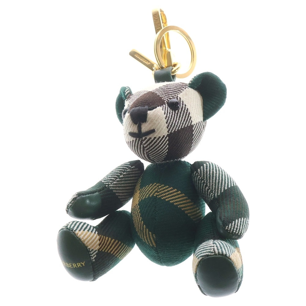 BURBERRY(バーバリー) ノヴァチェック ベア キーホルダー バッグチャーム グリーン