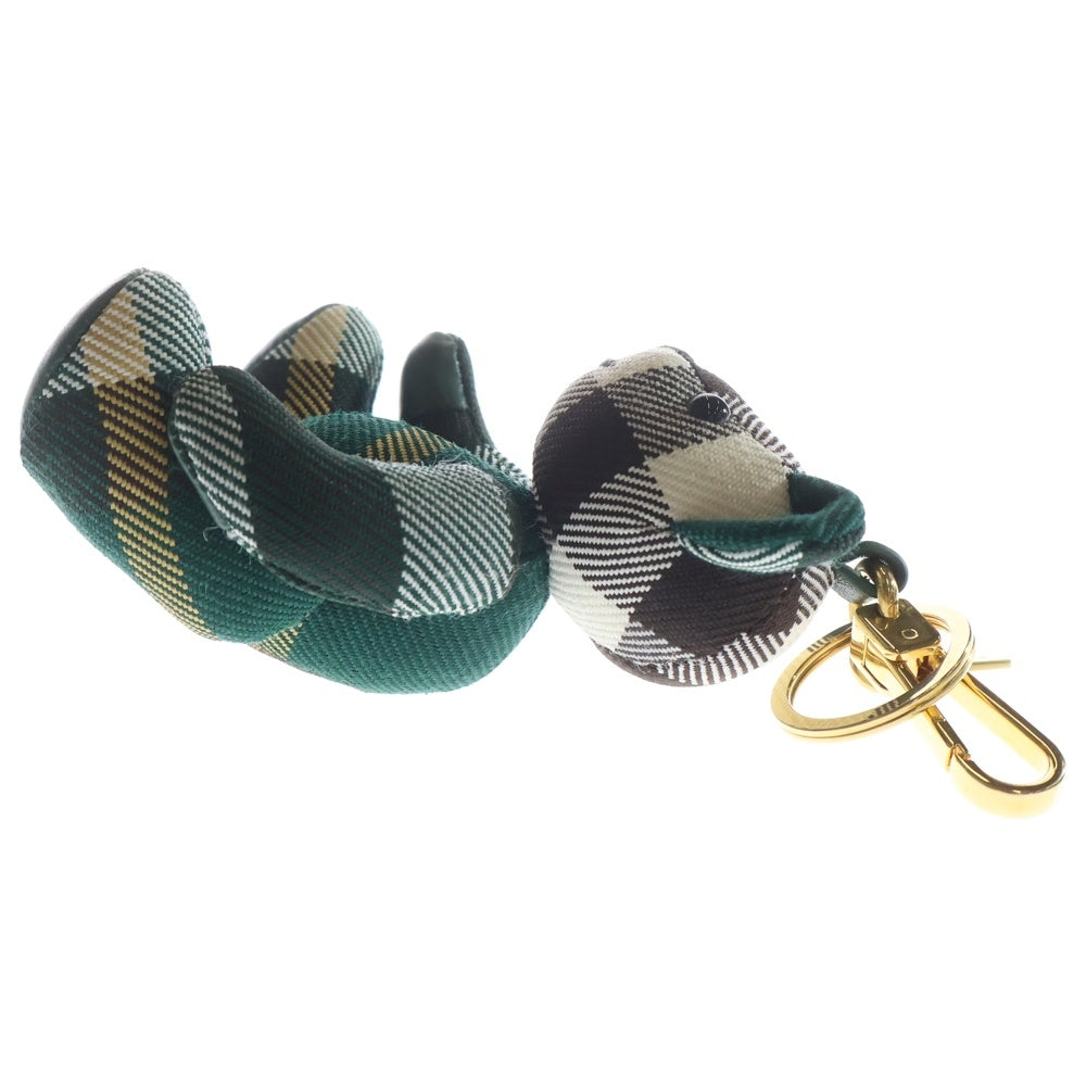 BURBERRY(バーバリー) ノヴァチェック ベア キーホルダー バッグチャーム グリーン
