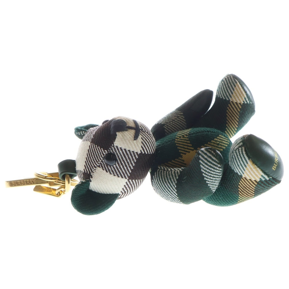 BURBERRY(バーバリー) ノヴァチェック ベア キーホルダー バッグチャーム グリーン