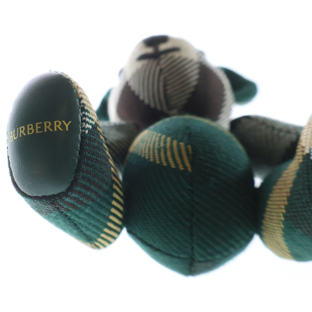 BURBERRY(バーバリー) ノヴァチェック ベア キーホルダー バッグチャーム グリーン