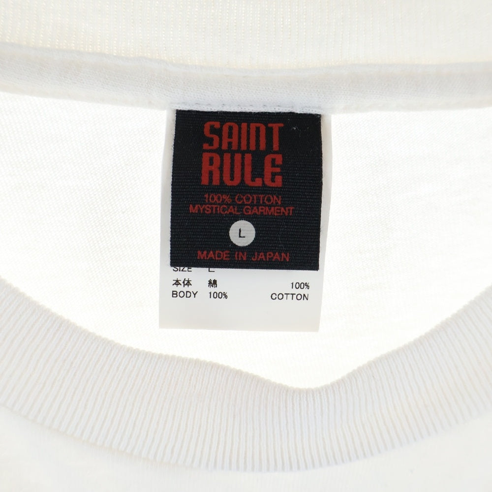SAINT MICHAEL(セントマイケル) 25SS ×GEEKS RULE×EVENGELION EV SS TEE エヴァンゲリオン キャラクタープリント クルーネック半袖Tシャツカットソー ホワイト SM-HR8-0000-C11