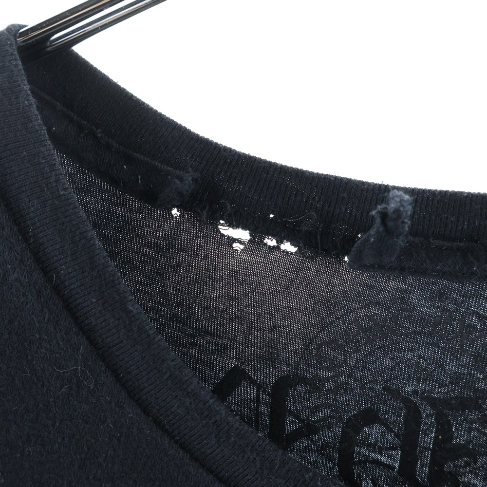 CHROME HEARTS(クロムハーツ) ヴァーティカルロゴプリント クルーネック 半袖Tシャツカットソーブラック
