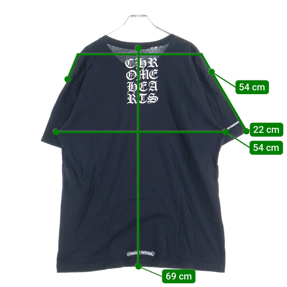 CHROME HEARTS(クロムハーツ) ヴァーティカルロゴプリント クルーネック 半袖Tシャツカットソーブラック