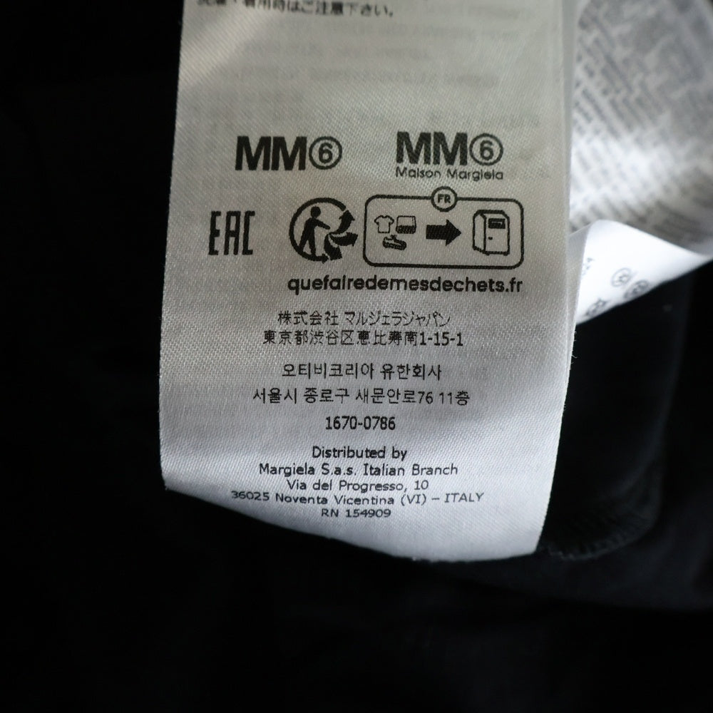 MM6 Maison Margiela(エムエムシックスメゾンマルジェラ) 24SS ナンバリングロゴプリント オーバーサイズ 半袖Tシャツカットソーブラック SH0GC0048 S24312