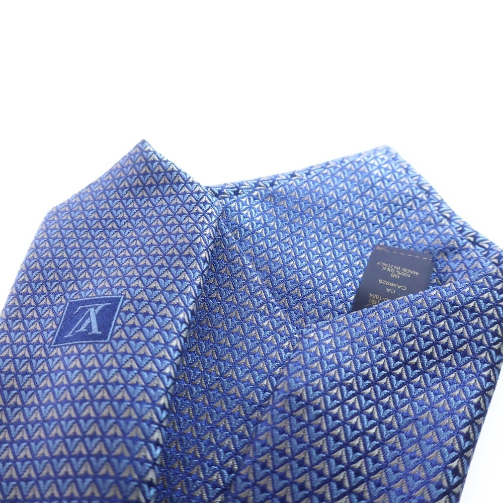 LOUIS VUITTON(ルイヴィトン) クラヴァット ダイヤモンド シルクネクタイ ライトブルー M71200 MR0224