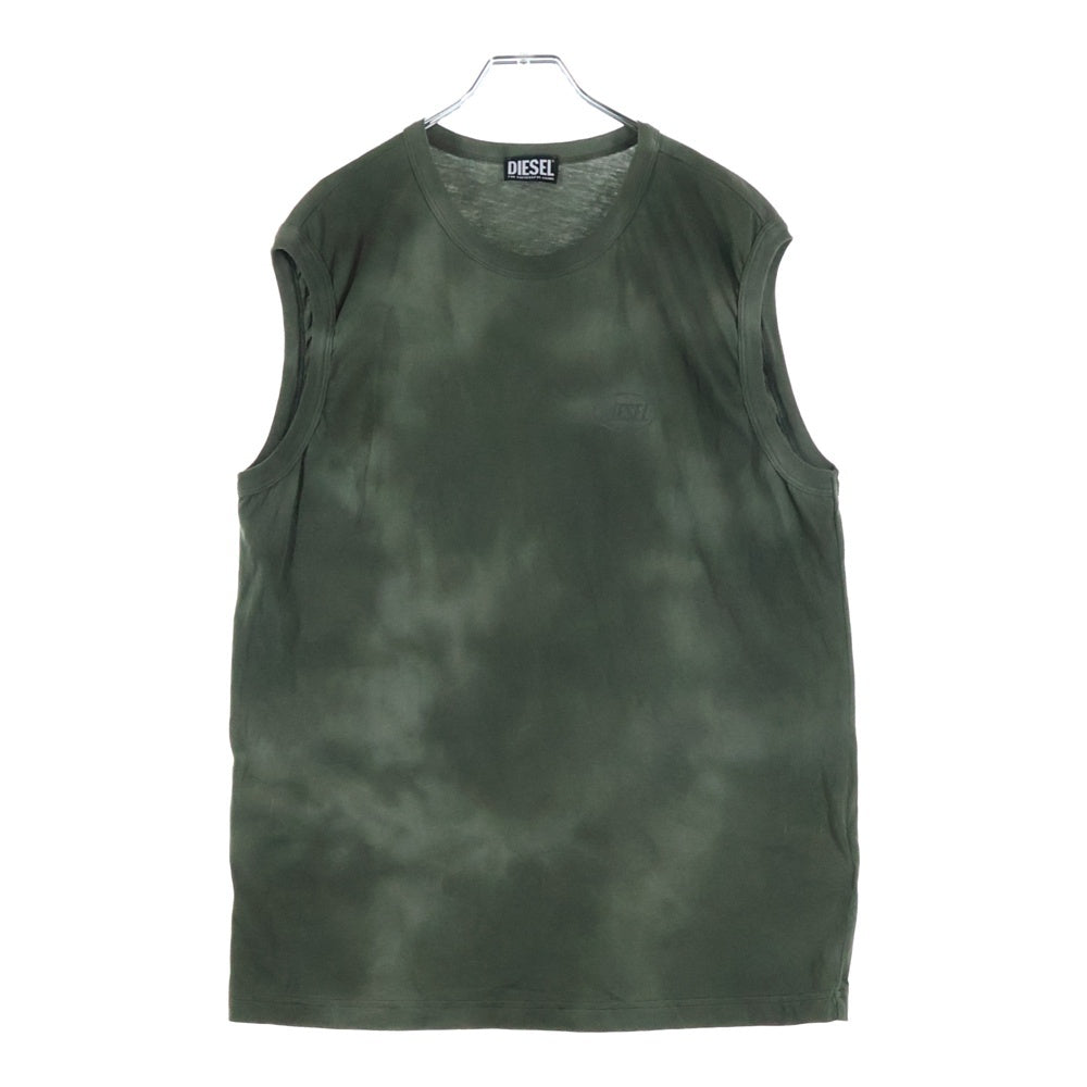 DIESEL(ディーゼル) T-BISCO-OD-OUT ロゴプリント ノースリーブ クルーネック カットソー ブラック A18667